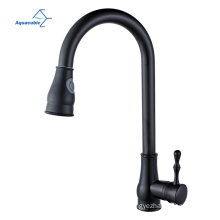 Single Handle Antique One Hole High Arc Pull down Kitchen Sink Faucets